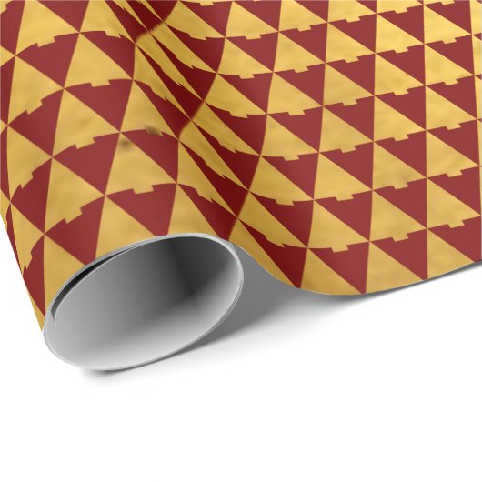 Elegant Geometric Ruby Christmas Tree Holiday Geschenkpapier (Rolleneckpunkt)