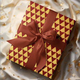 Elegant Geometric Ruby Christmas Tree Holiday Geschenkpapier