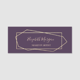 Elegant Geometric , Violet, Makeup artist Namensschild