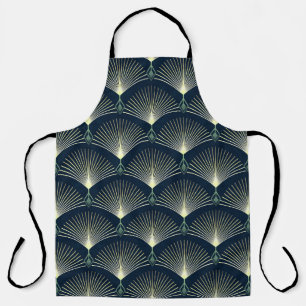 Elegant geometrisch: Blaues Art Deco. Schürze