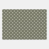 elegant gepaart Lichen Dark Green White Polka Dot Geschenkpapier Set (Vorderseite)