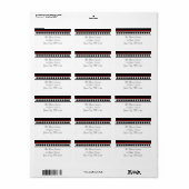 elegant gepunktete Red Accent Address Labels Adressaufkleber (Vorne)