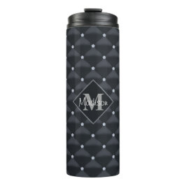 Elegant gequilted Black & Bling Personalisiert Thermosbecher