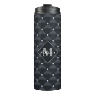 Elegant gequilted Black & Bling Personalisiert Thermosbecher