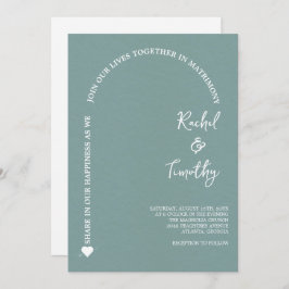 Elegant Gerahmt in Faith Dark Slate Gray Wedding Einladung