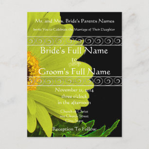 Elegant Gerber Daisy Wedding Einladung