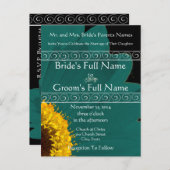 Elegant Gerber Daisy Wedding Einladung (Vorne/Hinten)