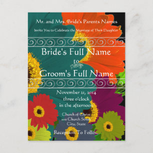 Elegant Gerber Daisy Wedding Einladung