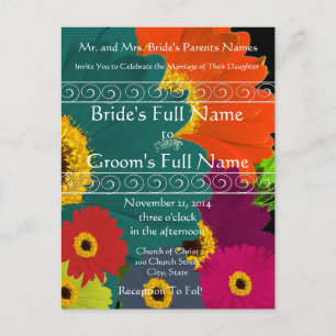 Elegant Gerber Daisy Wedding Einladung