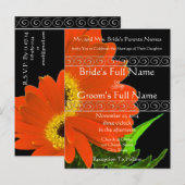 Elegant Gerber Daisy Wedding Einladung (Vorne/Hinten)