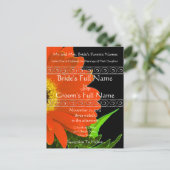 Elegant Gerber Daisy Wedding Einladung (Stehend Vorderseite)