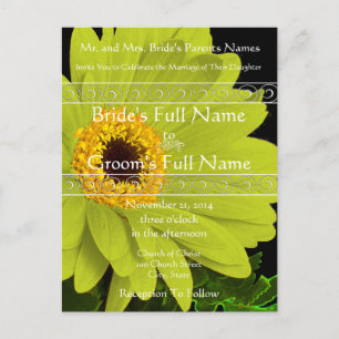 Elegant Gerber Daisy Wedding Einladung