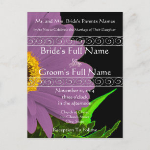 Elegant Gerber Daisy Wedding Einladung