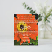 Elegant Gerber Daisy Wedding Einladung (Stehend Vorderseite)
