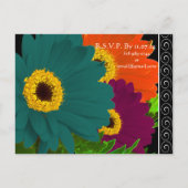 Elegant Gerber Daisy Wedding Einladungspostkarte (Rückseite)