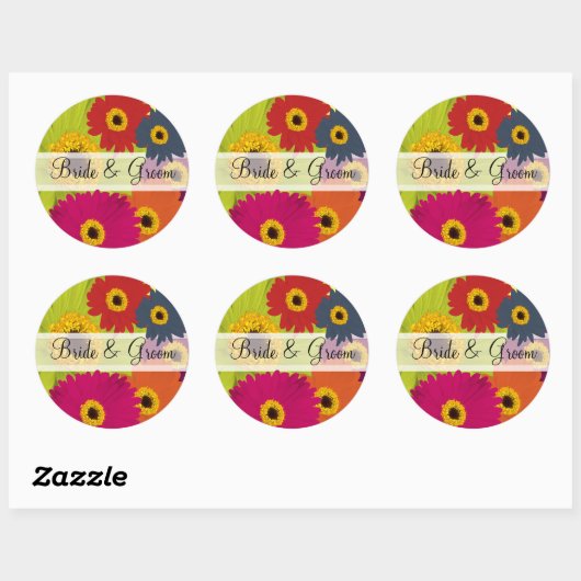 Elegant Gerber Daisy Wedding Stickers (Blatt)