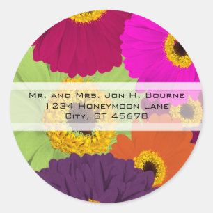 Elegant Gerber Daisy Wedding Stickers