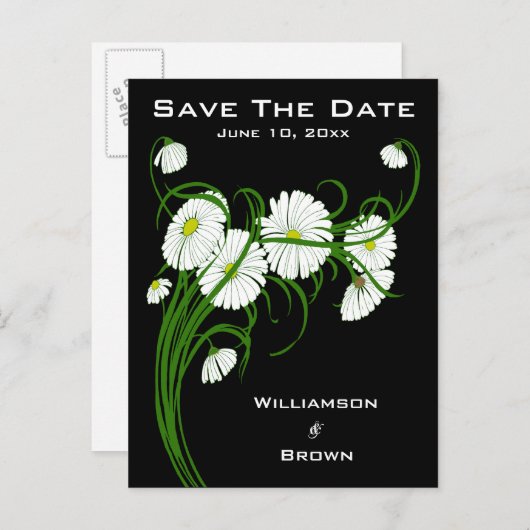 Elegant Gerbera Daisies Save the Date Postkarten (Vorne/Hinten)