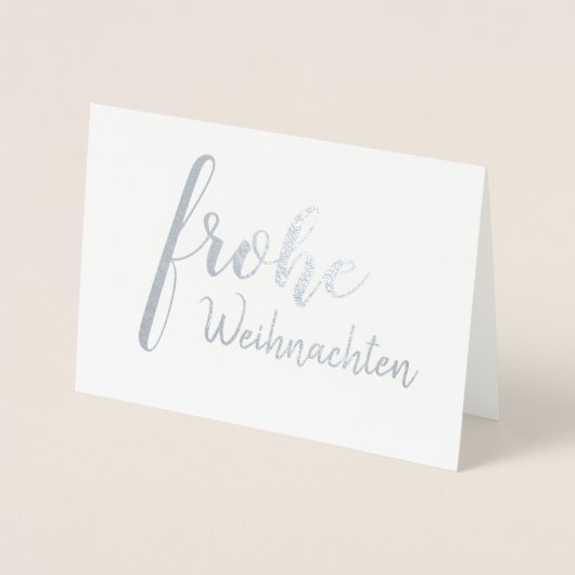 Elegant German Frohe Weihnachten Frohe Weihnachten Folienkarte (Vorderseite)
