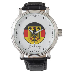 Elegant Germany Watch & German Flag / Deutschland Armbanduhr