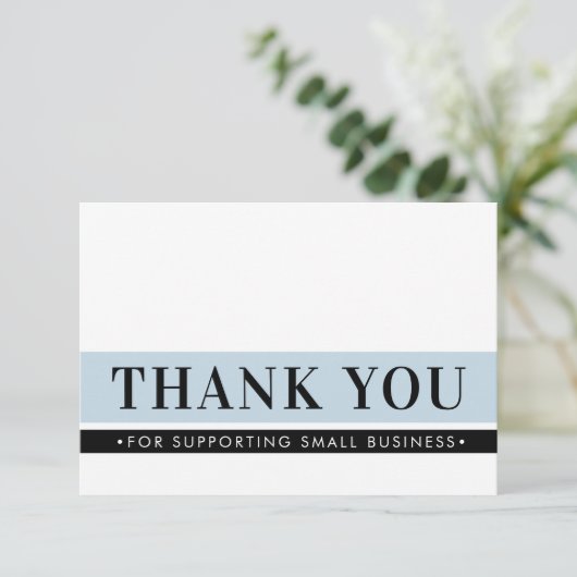 ELEGANT GESCHÄFT DANK IHNEN Auftrag einfügen blass Dankeskarte (Stehend Vorderseite)