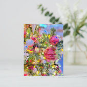 Elegant geschmückte Weihnachtsbaum-Feiertags-Postk Feiertagspostkarte (Stehend Vorderseite)