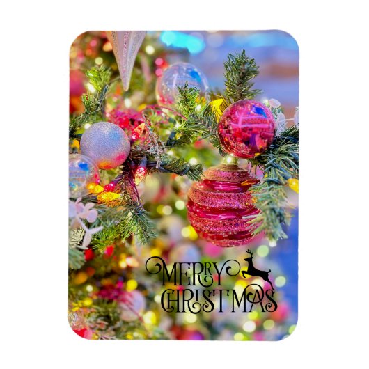 Elegant geschmückter Weihnachtsbaum-Feiertag Magnet (Vertikal)