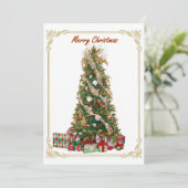 Elegant gestalteter Weihnachtsbaum Feiertagskarte (Stehend Vorderseite)