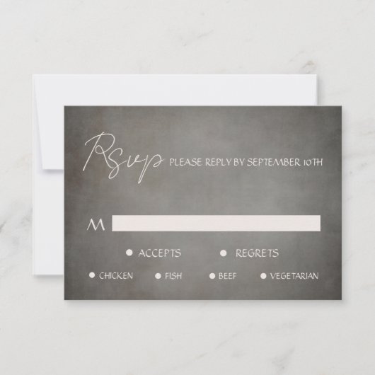 Elegant gestörte Minimal-Mahl-Karte RSVP-Karte RSVP Karte (Vorderseite)