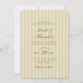 Elegant gestreift | Beige Classic Wedding Einladung (Vorderseite)