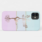 Elegant gestreift,Ombre Rose Gold Girl Silhouette Case-Mate iPhone Hülle (Rückseite (Horizontal))