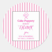 Elegant gestreift runder aufkleber (Vorderseite)