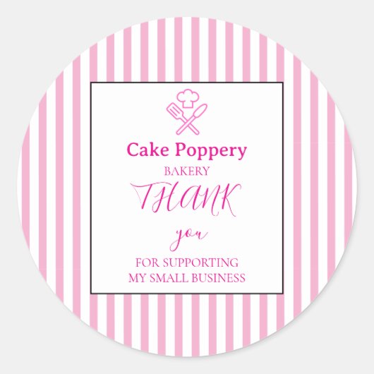 Elegant gestreift runder aufkleber (Vorderseite)