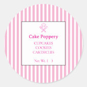 Elegant gestreift runder aufkleber (Vorderseite)