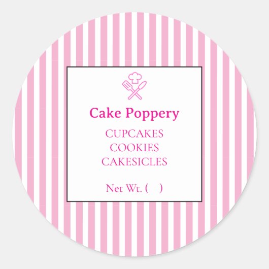 Elegant gestreift runder aufkleber (Vorderseite)