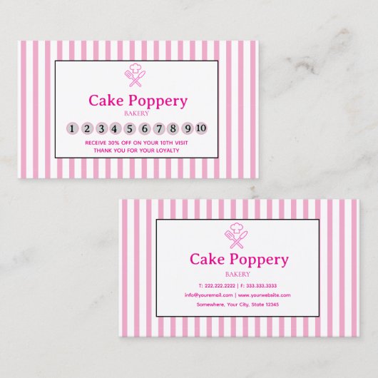 Elegant gestreift treuekarte (Vorne/Hinten)