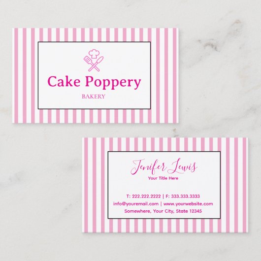 Elegant gestreift visitenkarte (Vorne/Hinten)