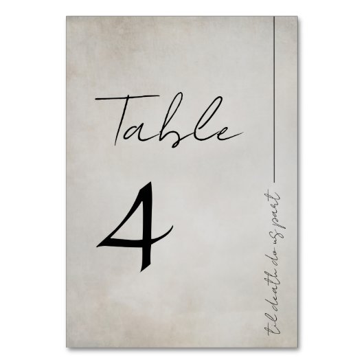 Elegant gestresst gotisch tischnummer (Rückseite)
