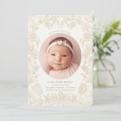 Elegant Gezeichnet Blumengeburt Ankündigung (Stehend Vorderseite)