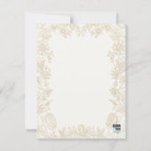 Elegant Gezeichnet floral Elfenbein Mitteilungskarte (Rückseite)