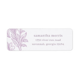 Elegant Gezeichnet Floral Lavender Rücksendeadress