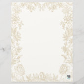 Elegant Gezeichnet florales Elfenbeinpapier (Rückseite)