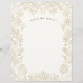 Elegant Gezeichnet florales Elfenbeinpapier (Vorne/Hinten)