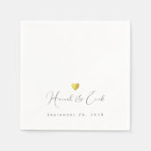 Elegant gezeichnete Hochzeit Serviette (Vorderseite)