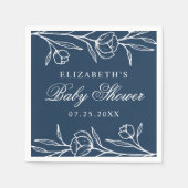 Elegant gezettelte Baby-Dusche der Blumensegel Serviette (Vorderseite)
