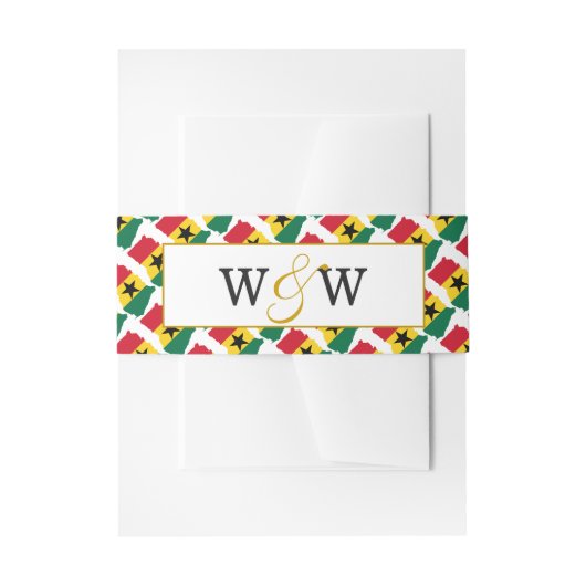 Elegant GHANA Monogram Wedding Celebration Einladungsbanderole (Vorderseite Beispiel)