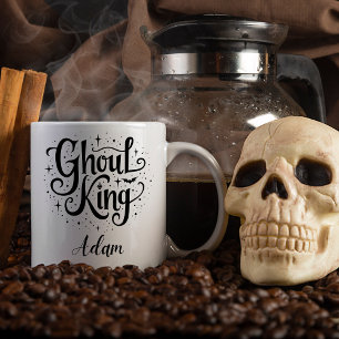 Elegant "Ghoul King" Name Halloween Kalligraphie Tasse