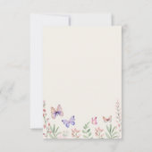 Elegant, gibt er mir Schmetterlinge Brautparty Dankeskarte (Rückseite)