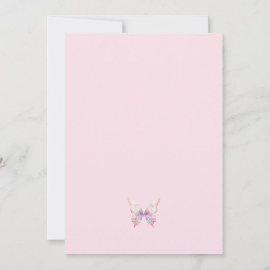 Elegant, gibt er mir Schmetterlinge Brautparty Einladung (Rückseite)