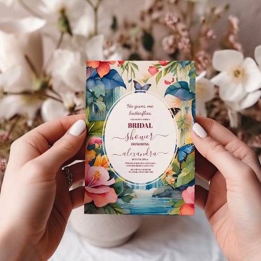 Elegant, gibt er mir Schmetterlinge Brautparty Einladung